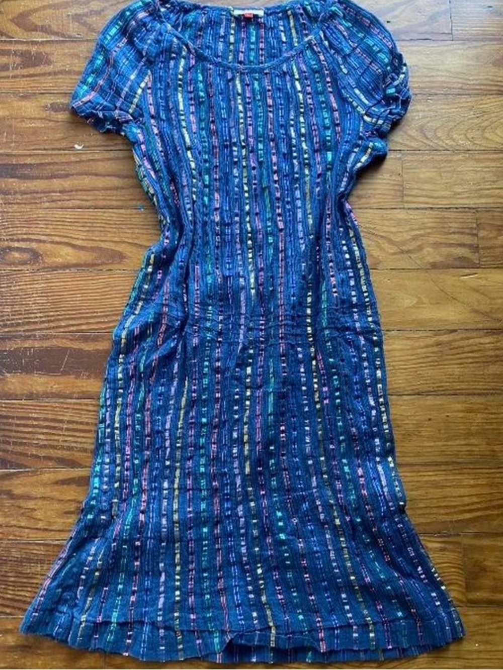 Vintage metallic striped dress